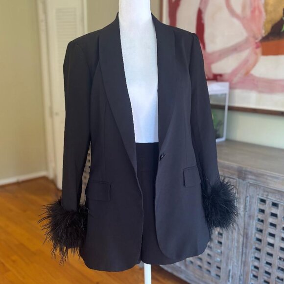 Elle Feather Trim Blazer/Shorts Set BuddyLove (BLAZER & SHORTS- XS) - Picture 9 of 15